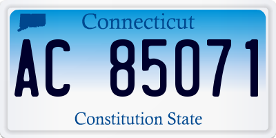CT license plate AC85071