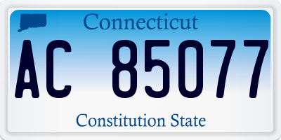CT license plate AC85077