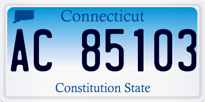 CT license plate AC85103