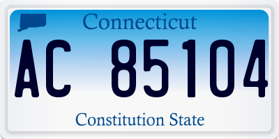 CT license plate AC85104