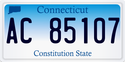 CT license plate AC85107