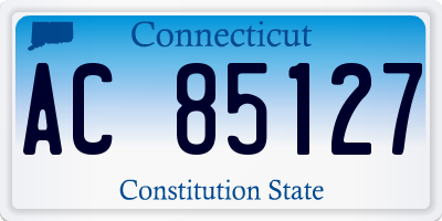 CT license plate AC85127