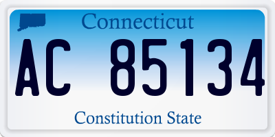 CT license plate AC85134
