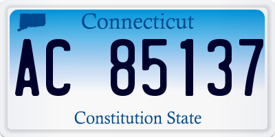 CT license plate AC85137