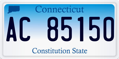 CT license plate AC85150
