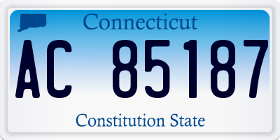 CT license plate AC85187