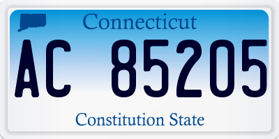 CT license plate AC85205