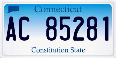 CT license plate AC85281