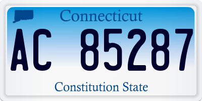 CT license plate AC85287