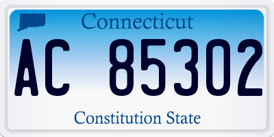 CT license plate AC85302