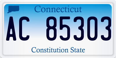 CT license plate AC85303