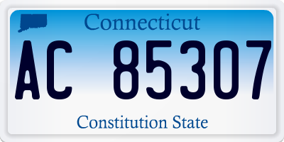 CT license plate AC85307