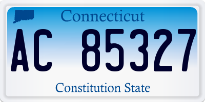 CT license plate AC85327