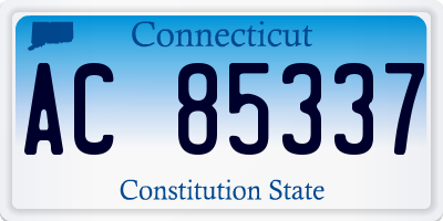 CT license plate AC85337