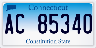 CT license plate AC85340