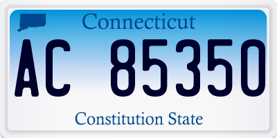 CT license plate AC85350