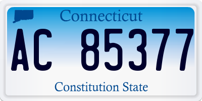 CT license plate AC85377