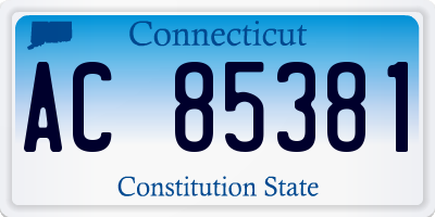 CT license plate AC85381