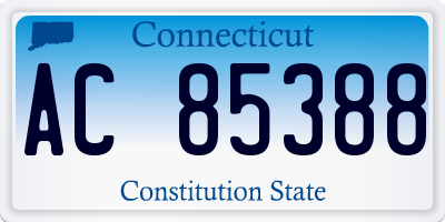 CT license plate AC85388
