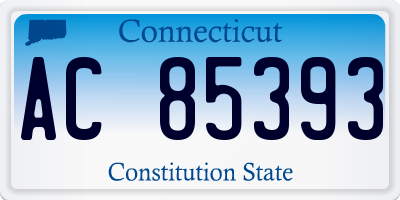 CT license plate AC85393