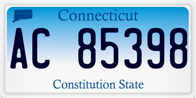 CT license plate AC85398