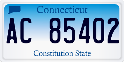 CT license plate AC85402