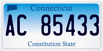 CT license plate AC85433