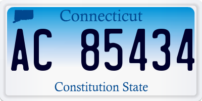 CT license plate AC85434
