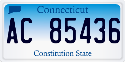 CT license plate AC85436