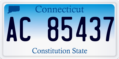 CT license plate AC85437