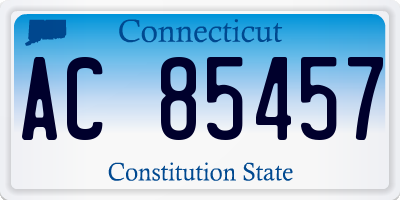 CT license plate AC85457