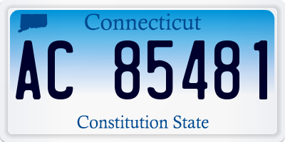 CT license plate AC85481