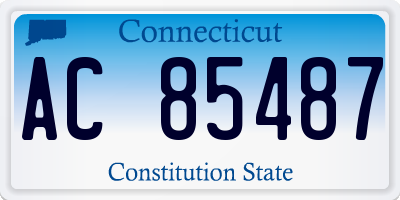CT license plate AC85487