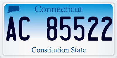 CT license plate AC85522