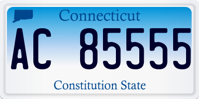 CT license plate AC85555
