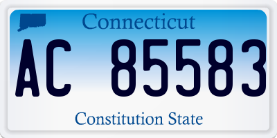 CT license plate AC85583