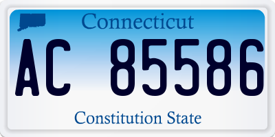 CT license plate AC85586