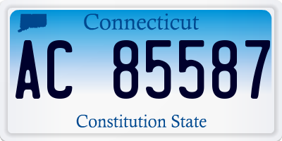 CT license plate AC85587