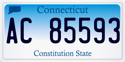 CT license plate AC85593