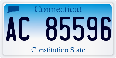 CT license plate AC85596