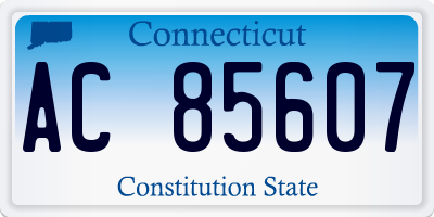 CT license plate AC85607