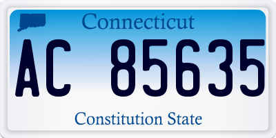 CT license plate AC85635