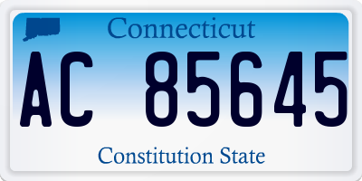 CT license plate AC85645
