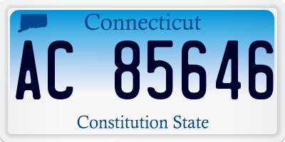 CT license plate AC85646