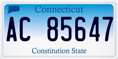 CT license plate AC85647