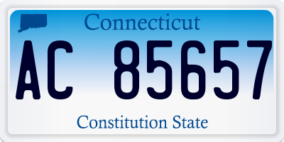 CT license plate AC85657