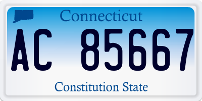 CT license plate AC85667