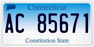 CT license plate AC85671