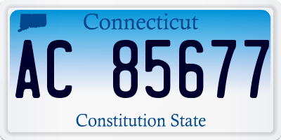 CT license plate AC85677