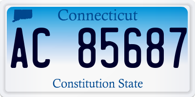 CT license plate AC85687